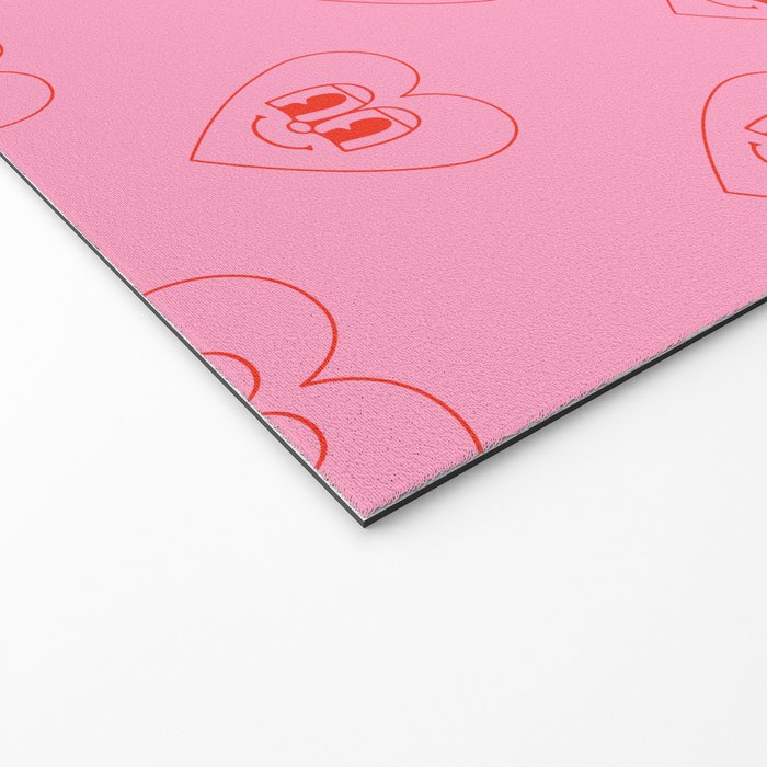 Funny red love heart cartoon pattern Welcome Mat Gallery Image 2