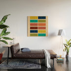 Nelson Blocks II - Midcentury Modern Geometric in Mid Century Mod Mustard, Olive, Teal, Orange, Beige Wood Wall Art Gallery Image 2