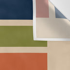 Nelson Blocks II - Midcentury Modern Geometric in Mid Century Mod Mustard, Olive, Teal, Orange, Beige Wall Tapestry Gallery Image 3