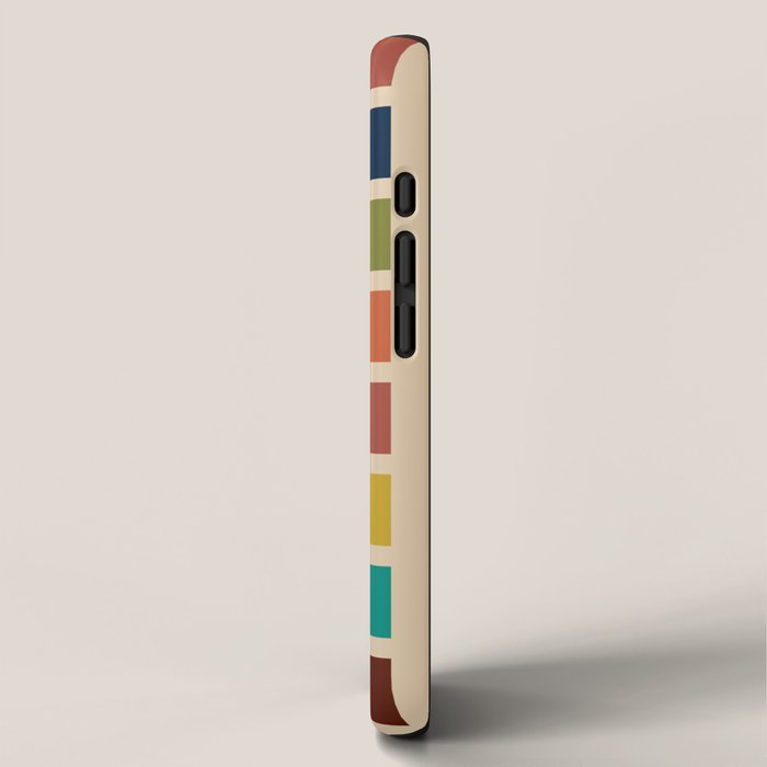 Nelson Blocks II - Midcentury Modern Geometric in Mid Century Mod Mustard, Olive, Teal, Orange, Beige iPhone Case Gallery Image 2