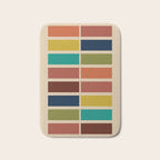 Nelson Blocks II - Midcentury Modern Geometric in Mid Century Mod Mustard, Olive, Teal, Orange, Beige Bath Mat Gallery Image 1