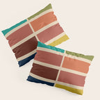 Nelson Blocks II - Midcentury Modern Geometric in Mid Century Mod Mustard, Olive, Teal, Orange, Beige Pillow Sham Gallery Image 3