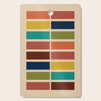 Nelson Blocks II - Midcentury Modern Geometric in Mid Century Mod Mustard, Olive, Teal, Orange, Beige Cutting Board Gallery Image 1