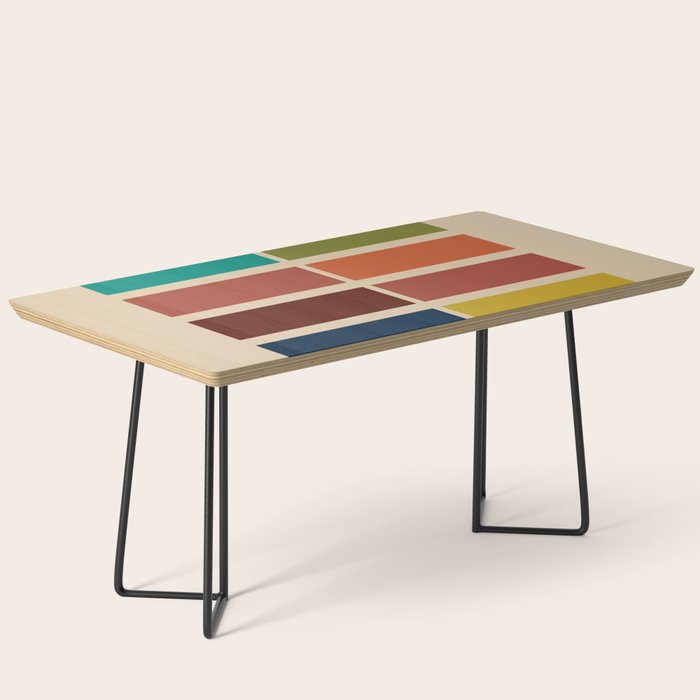 Nelson Blocks II - Midcentury Modern Geometric in Mid Century Mod Mustard, Olive, Teal, Orange, Beige Coffee Table Gallery Image 1