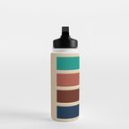 Nelson Blocks II - Midcentury Modern Geometric in Mid Century Mod Mustard, Olive, Teal, Orange, Beige Water Bottle Gallery Image 3