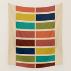 Nelson Blocks II - Midcentury Modern Geometric in Mid Century Mod Mustard, Olive, Teal, Orange, Beige Wall Tapestry Gallery Image 4