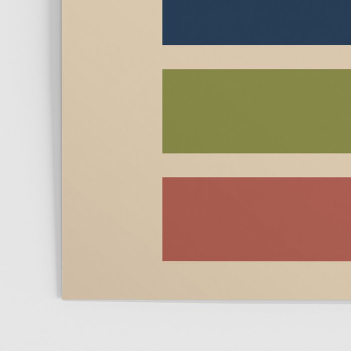 Nelson Blocks II - Midcentury Modern Geometric in Mid Century Mod Mustard, Olive, Teal, Orange, Beige Poster Gallery Image 3