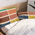 Nelson Blocks II - Midcentury Modern Geometric in Mid Century Mod Mustard, Olive, Teal, Orange, Beige Pillow Sham Gallery Image 2
