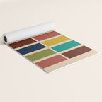 Nelson Blocks II - Midcentury Modern Geometric in Mid Century Mod Mustard, Olive, Teal, Orange, Beige Yoga Mat Gallery Image 2