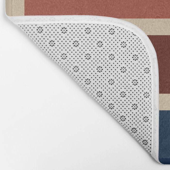 Nelson Blocks II - Midcentury Modern Geometric in Mid Century Mod Mustard, Olive, Teal, Orange, Beige Bath Mat Gallery Image 2