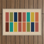 Nelson Blocks II - Midcentury Modern Geometric in Mid Century Mod Mustard, Olive, Teal, Orange, Beige Outdoor Rug Gallery Image 1
