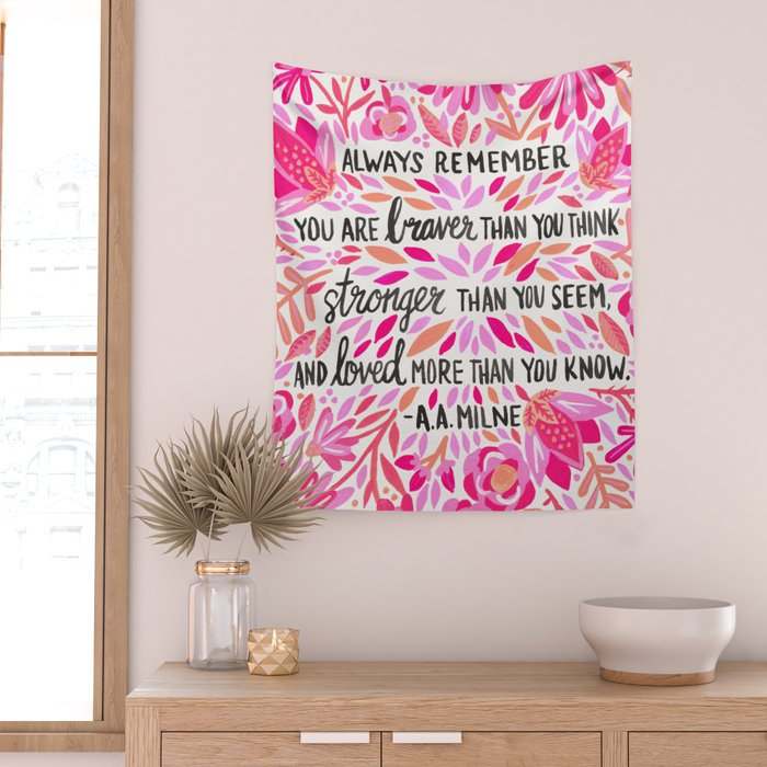 Always Remember - Pink OmbrÃ© Palette Wall Tapestry Gallery Image 2