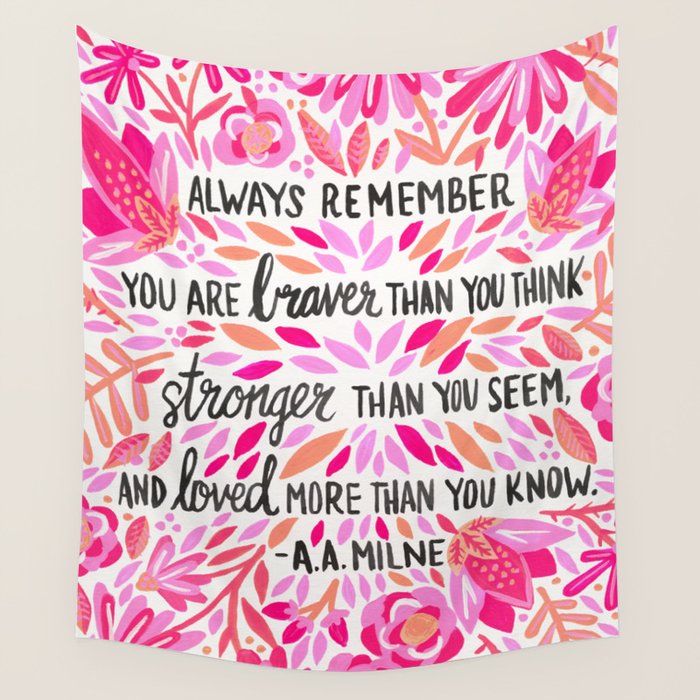 Always Remember - Pink OmbrÃ© Palette Wall Tapestry Gallery Image 4