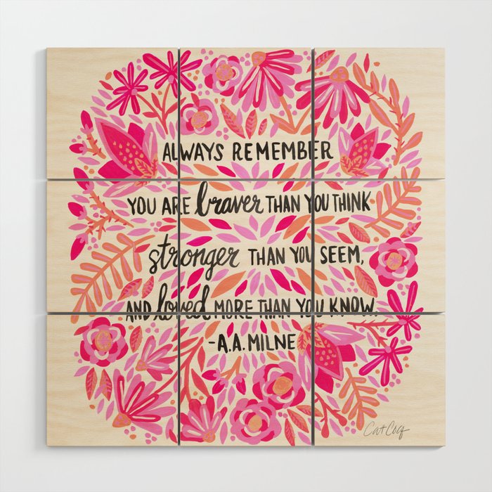 Always Remember - Pink OmbrÃ© Palette Wood Wall Art Gallery Image 1