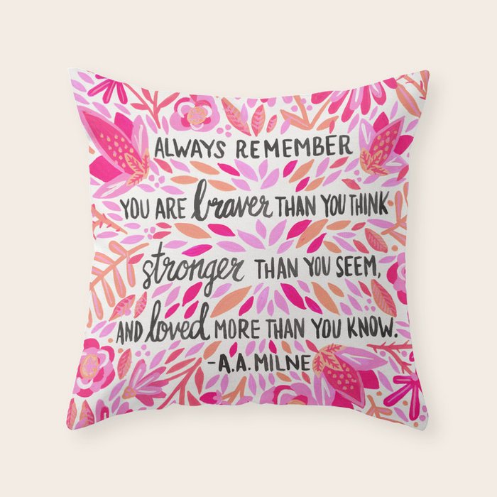 Always Remember - Pink OmbrÃ© Palette Throw Pillow Gallery Image 1