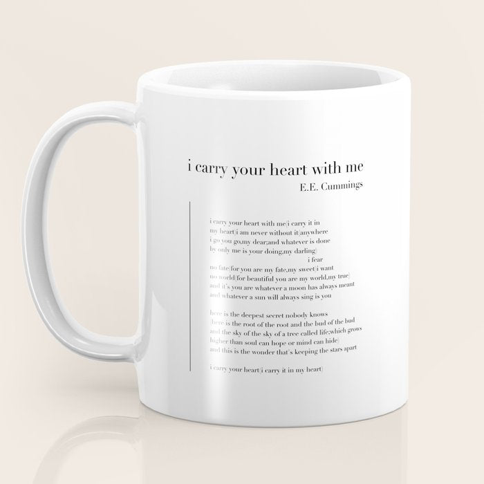i carry your heart with me by E.E. Cummings Coffee Mug Gallery Image 3