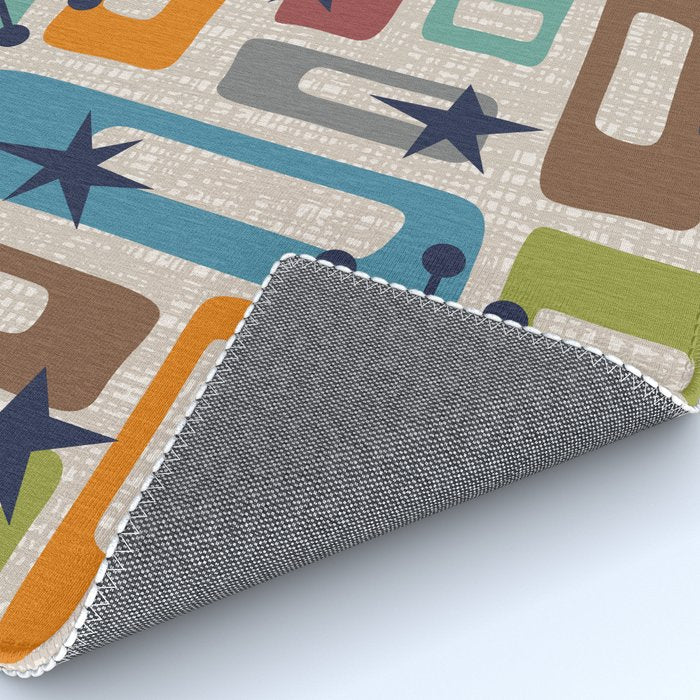 Colorful Retro Mid Century Modern Solar Squares 629 Rug Gallery Image 4