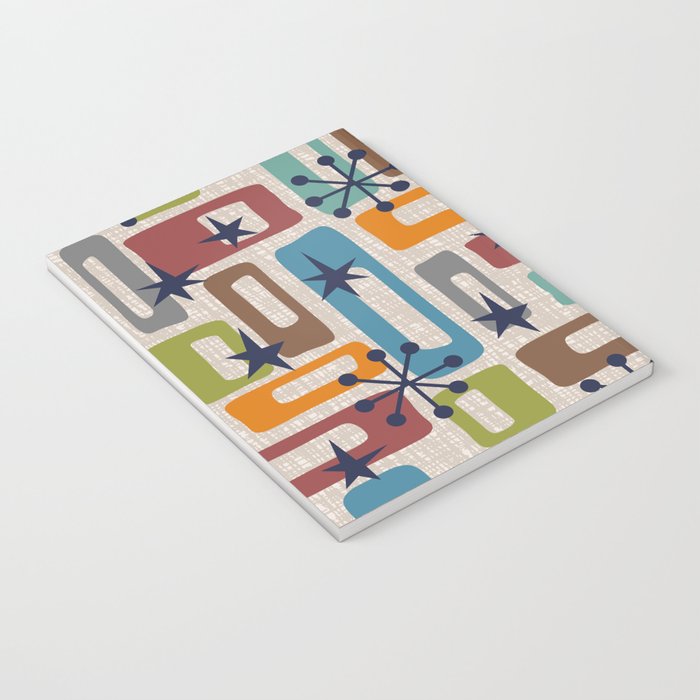 Colorful Retro Mid Century Modern Solar Squares 629 Notebook Gallery Image 3