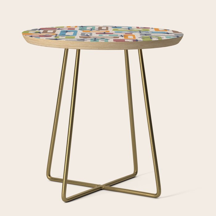 Colorful Retro Mid Century Modern Solar Squares 629 Side Table Gallery Image 1