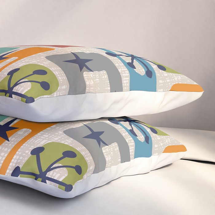 Colorful Retro Mid Century Modern Solar Squares 629 Pillow Sham Gallery Image 3
