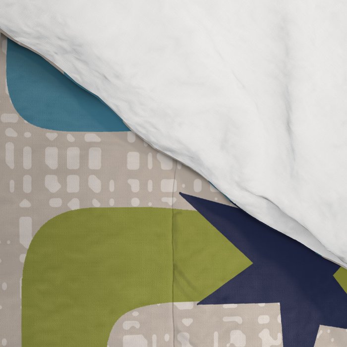 Colorful Retro Mid Century Modern Solar Squares 629 Comforter Gallery Image 4