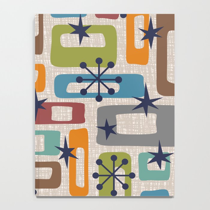 Colorful Retro Mid Century Modern Solar Squares 629 Notebook Gallery Image 4