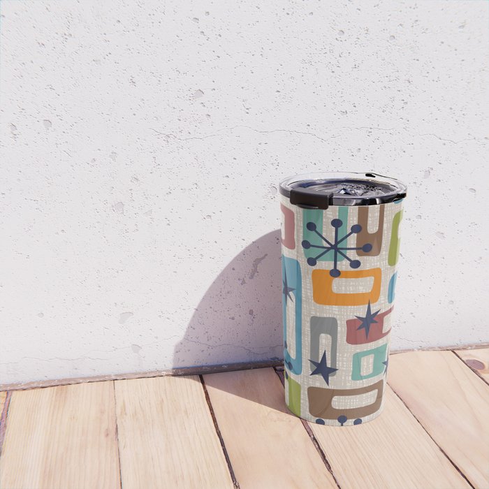 Colorful Retro Mid Century Modern Solar Squares 629 Travel Mug Gallery Image 4