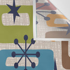 Colorful Retro Mid Century Modern Solar Squares 629 Wall Tapestry Gallery Image 3