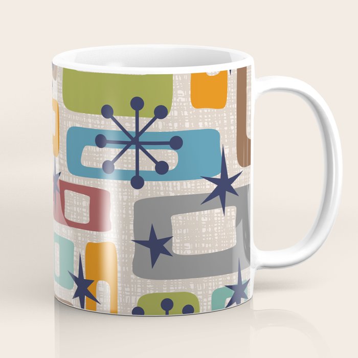 Colorful Retro Mid Century Modern Solar Squares 629 Coffee Mug Gallery Image 1