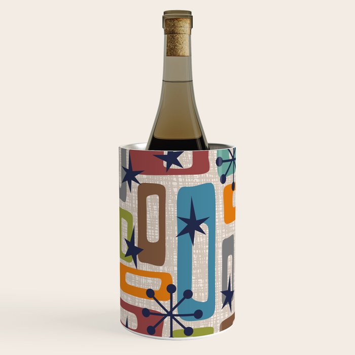 Colorful Retro Mid Century Modern Solar Squares 629 Wine Chiller Gallery Image 2