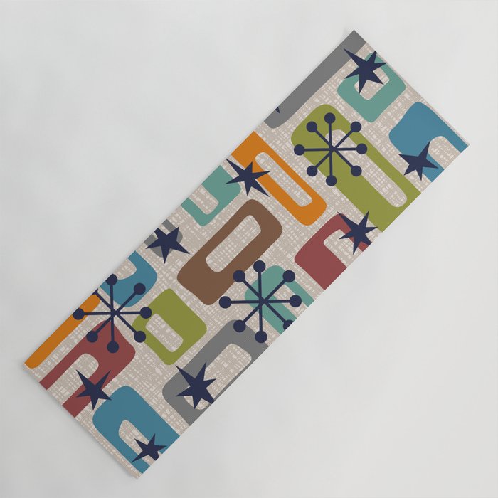 Colorful Retro Mid Century Modern Solar Squares 629 Yoga Mat Gallery Image 1