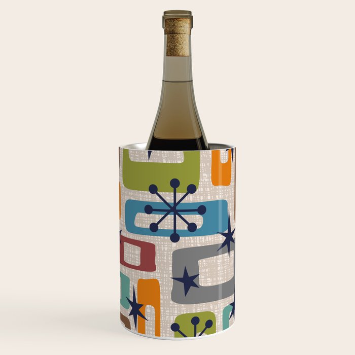 Colorful Retro Mid Century Modern Solar Squares 629 Wine Chiller Gallery Image 3