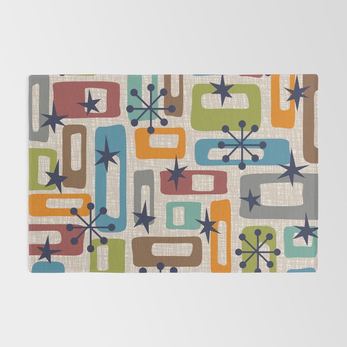 Colorful Retro Mid Century Modern Solar Squares 629 Rug Gallery Image 2