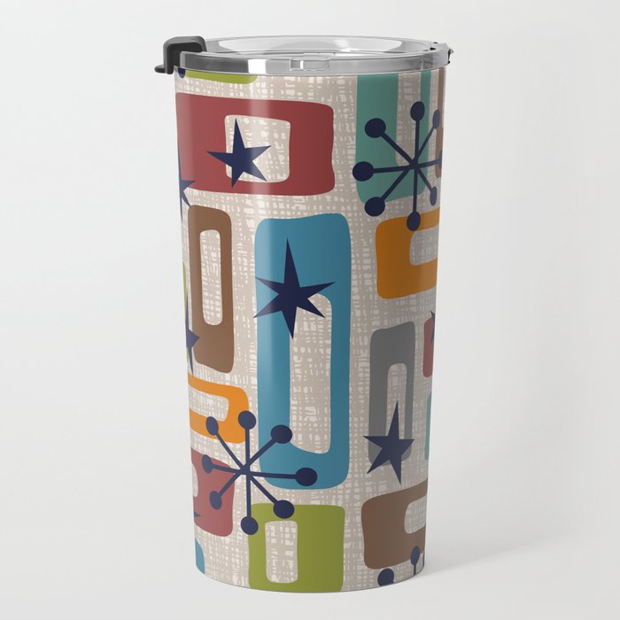Colorful Retro Mid Century Modern Solar Squares 629 Travel Mug Gallery Image 3