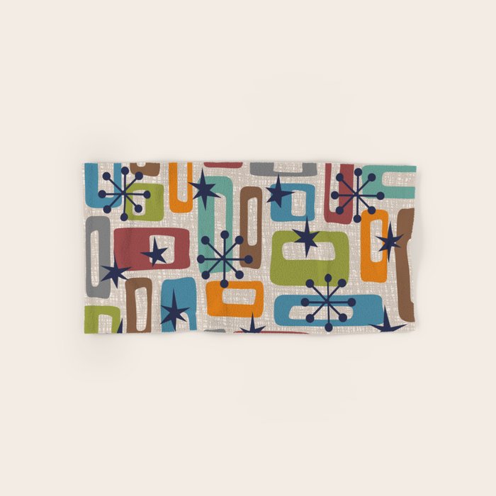 Colorful Retro Mid Century Modern Solar Squares 629 Bath Towel Gallery Image 1