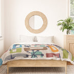 Colorful Retro Mid Century Modern Solar Squares 629 Duvet Cover Gallery Image 3