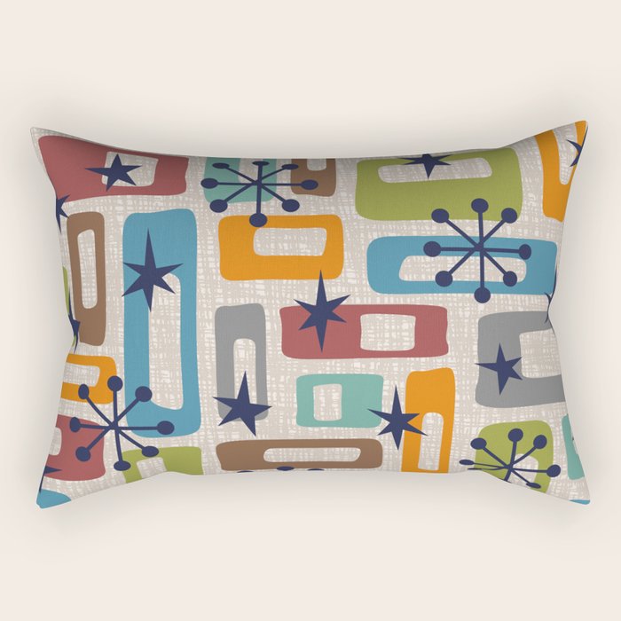 Colorful Retro Mid Century Modern Solar Squares 629 Rectangular Pillow Gallery Image 2