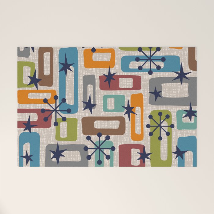 Colorful Retro Mid Century Modern Solar Squares 629 Welcome Mat Gallery Image 1