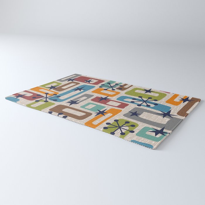 Colorful Retro Mid Century Modern Solar Squares 629 Rug Gallery Image 3