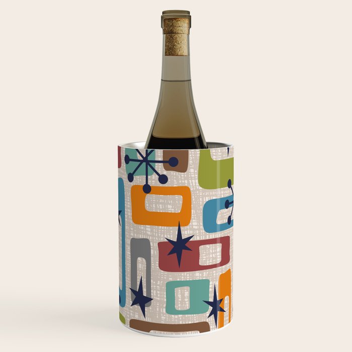 Colorful Retro Mid Century Modern Solar Squares 629 Wine Chiller Gallery Image 1