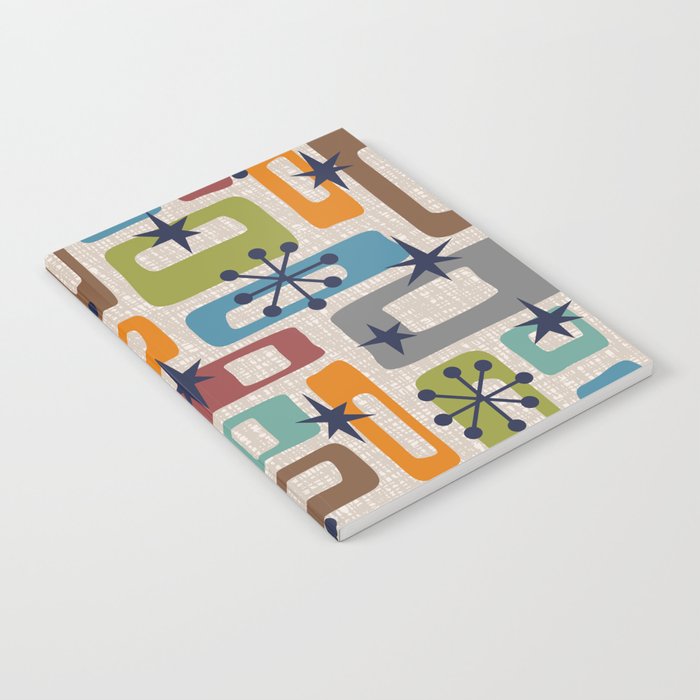 Colorful Retro Mid Century Modern Solar Squares 629 Notebook Gallery Image 1
