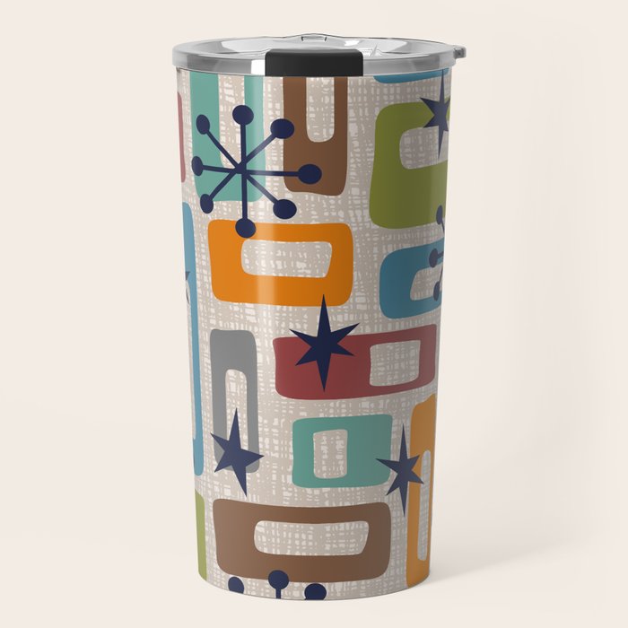 Colorful Retro Mid Century Modern Solar Squares 629 Travel Mug Gallery Image 1