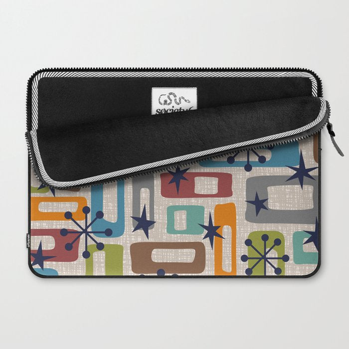 Colorful Retro Mid Century Modern Solar Squares 629 Laptop Sleeve Gallery Image 2