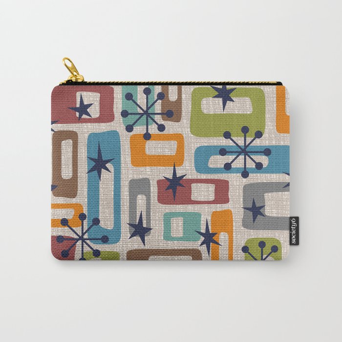 Colorful Retro Mid Century Modern Solar Squares 629 Carry All Pouch Gallery Image 1