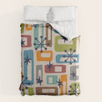 Colorful Retro Mid Century Modern Solar Squares 629 Duvet Cover Gallery Image 6