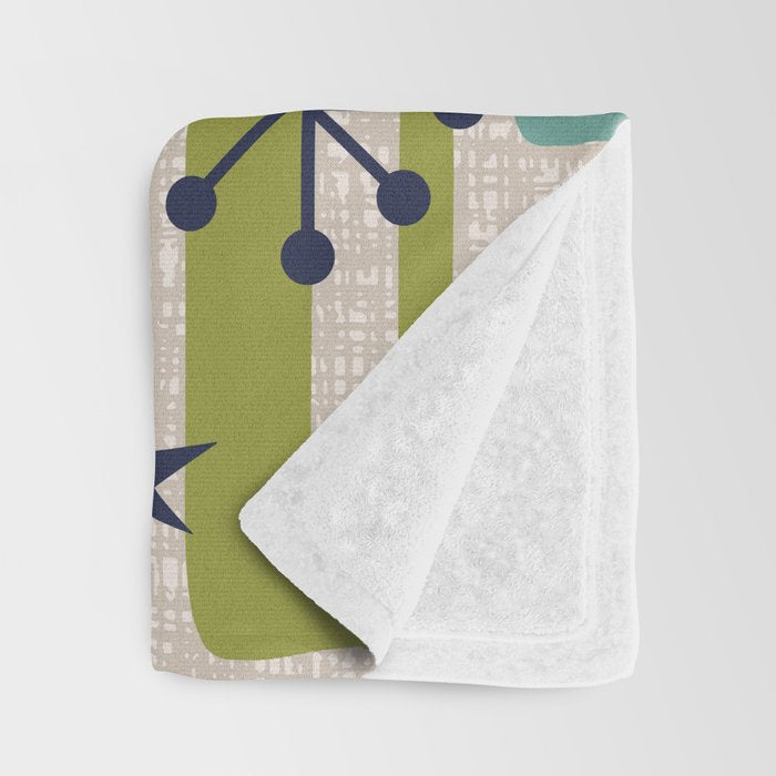 Colorful Retro Mid Century Modern Solar Squares 629 Throw Blanket Gallery Image 3