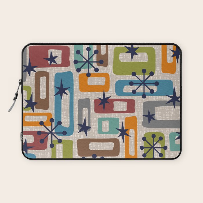 Colorful Retro Mid Century Modern Solar Squares 629 Laptop Sleeve Gallery Image 1