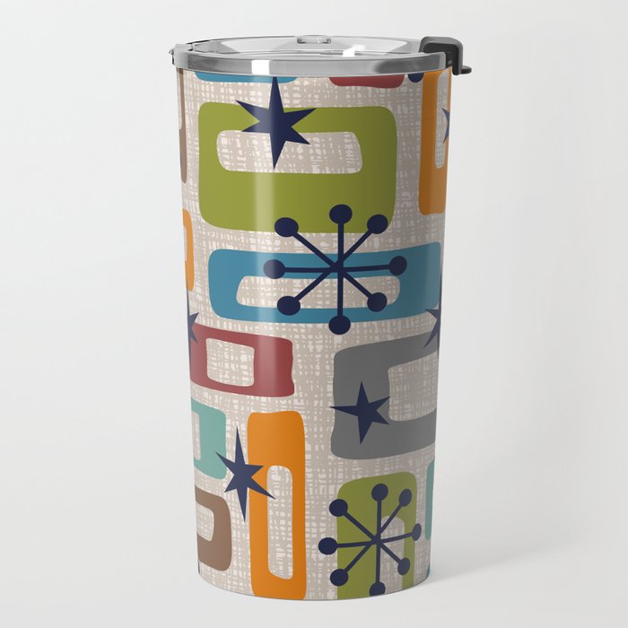 Colorful Retro Mid Century Modern Solar Squares 629 Travel Mug Gallery Image 2