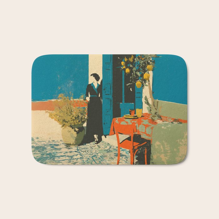 Cozy Morning on the Terrace Bath Mat Gallery Image 1