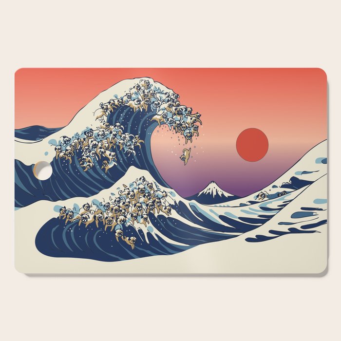 The Great Wave of Pug Cutting Board Gallery Image 1